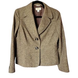 Talbots Wool Blend Brown Blazer | Petite 12